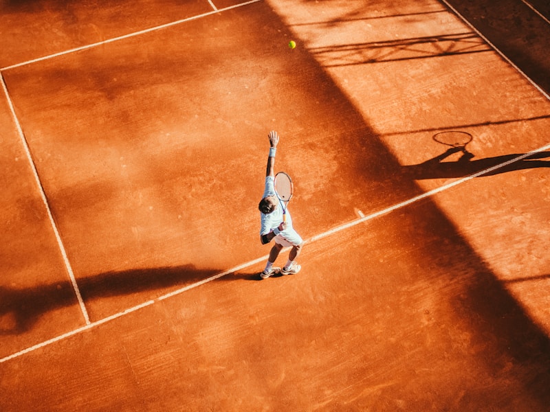 Professional clay tennis court